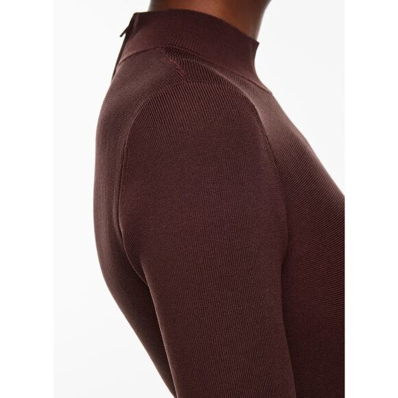 Babaton Sculpt Knit Ambient Dress Rich Maroon Medium Holiday Party Classic NWT - Picture 5 of 15